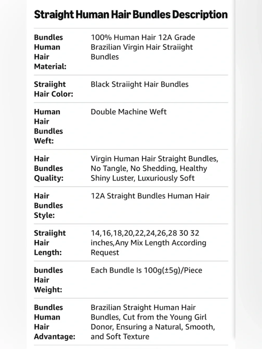 HUMAN HAIR 4 Black Straight Hair Bundles - Sleek Natural Shine
